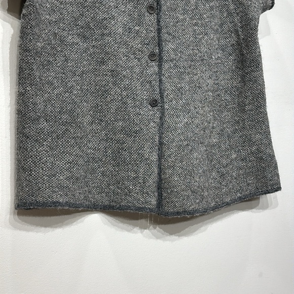 Eileen Fisher alpaca, merino wool blend short sleeve cardigan - Picture 8 of 12